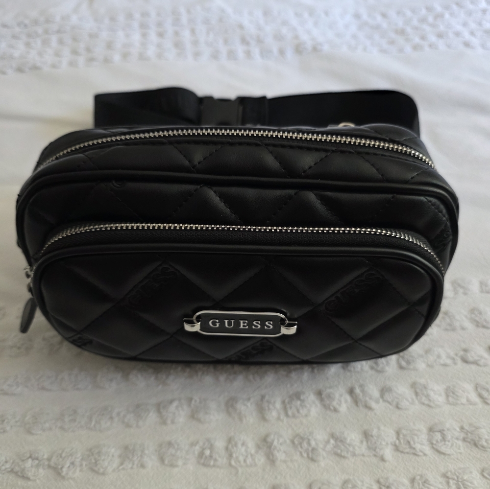 Guess Black Quilted Belt Bag *New Without Tag